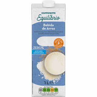 Bebida Vegetal de Arroz sem Açúcar Continente Equilíbrio (emb. 1 lt)