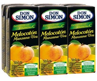 Brick Zumo de Melocotón y Uva Don Simon 6 Uds X 20 Cl.