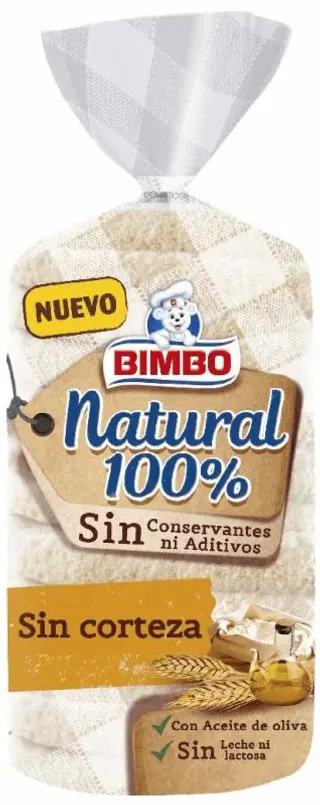 Pan Molde S/Corteza Natural 100% Bimbo 450Gr