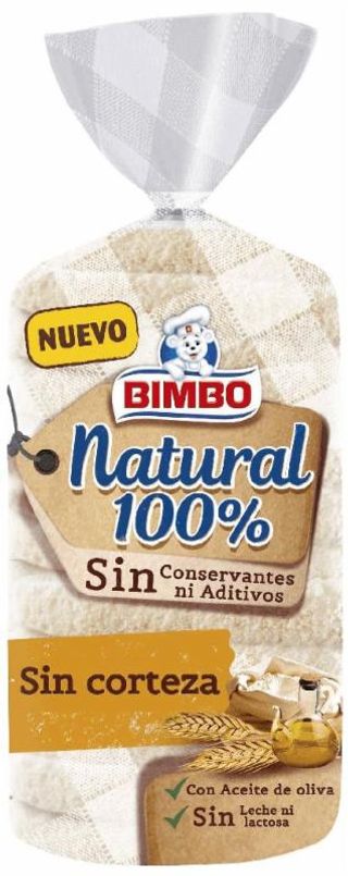 Pan Molde S/Corteza Natural 100% Bimbo 450Gr