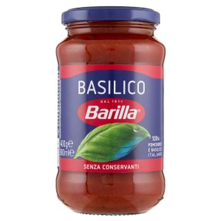 Barilla Sugo Basilico 100% Pomodoro e Basilico Italiani Condimento per Pasta 400g