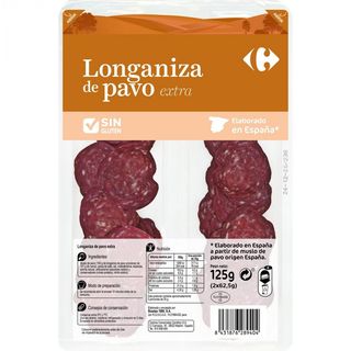 Longaniza De Pavo Extra Carrefour 2X62,5 Gr.