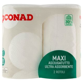 CONAD Maxi Asciugatutto Ultra Assorbente 3 Veli 2 Rotoli - 8003170048423