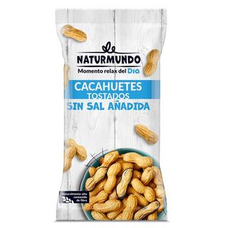 Cacahuetes Con Cáscara Tostados Sin Sal Añadida Naturmundo De Dia Bolsa 250 Gr.