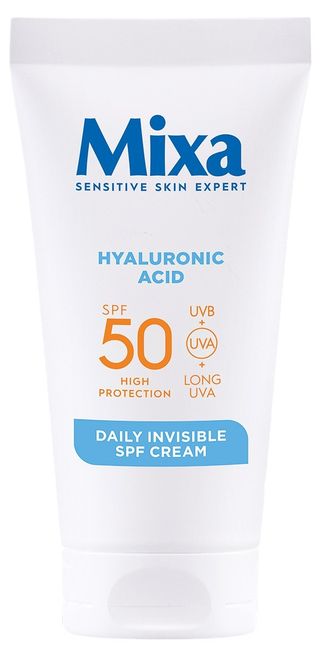 Mixa Nawilżający Krem do twarzy SPF50 z kwasem hialuronowym przeciw przesuszeniom