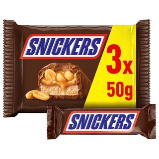 Barritas Chocolate Caramelo y Cacahuetes Snickers 150 Gr.