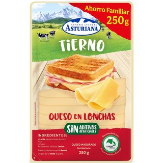 Queso Cremoso Central Lechera Asturiana, Lonchas, Bandeja 250 G (24146565)