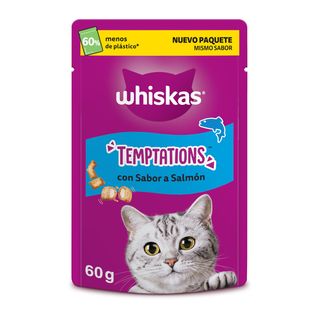 60 g Whiskas Temptations Snacks Salmón para Gatos