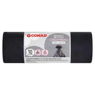 CONAD Sacchetti Nettezza Condominiali con Laccio 110 cm x 70 cm 110 Litri 10 pz - 8003170031050