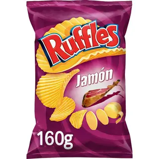 Patatas Fritas Jamon Ruffles Bolsa 150Gr (11612)