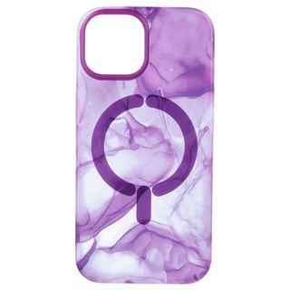Funda Acuarela Compatible con Magsafe para iPhone 15 Plus Morado