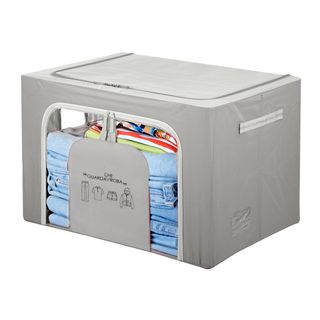 Scatola armadio 62x44x40 cm doppia cerniera e scritta - grigio