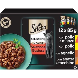 Sheba selezione cat busta multipack 12x85g mix carne