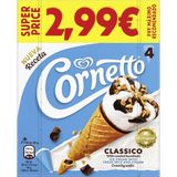 Helado Cono clásico CORNETTO, pack 4x90 ml (26607887)