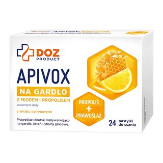 DOZ PRODUCT Apivox na gardło z miodem i propolisem, pastylki