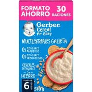 Papilla multicereales con galleta 0% GERBER, caja 510 g (26898965)