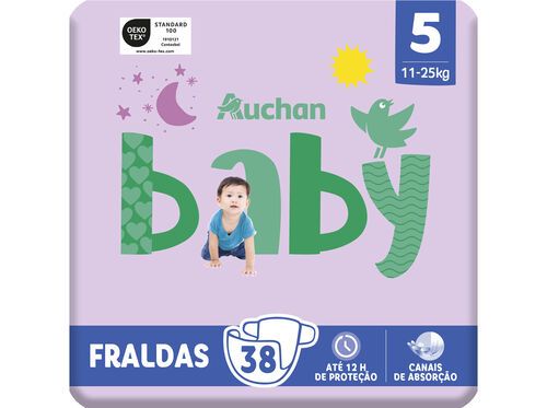 FRALDAS AUCHAN BABY T5 11-25KG 38UN