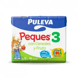 Leche Crecimiento Puleva Peques Cereales Y Frutas Con Omega 3 Pack 3X200 Ml (129428)