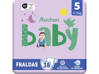 FRALDAS AUCHAN BABY:T5 11-25KG 38UN