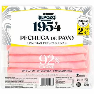 Pechuga De Pavo Elpozo 1954, Lonchas, Bandeja 130 G (26527812)