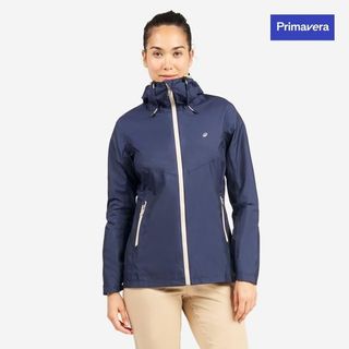 Chaqueta cortavientos impermeable Mujer 100 azul marino.M Azul