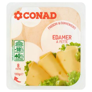 CONAD Freschi & Convenienti Edamer a Fette 8 Fette 130 g - 8003170080140