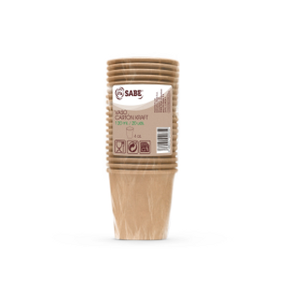 SABE Vaso Carton Kraft 120Ml Envoltorio 20 Unidades Sabe