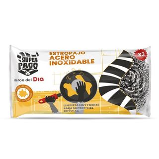 Estropajo Acero Inoxidable Super Paco Bolsa 3 Uds.