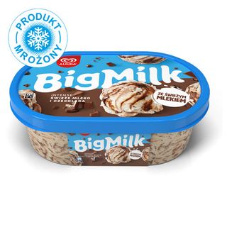 Big Milk Lody Intense Świeże mleko z czekoladą, 1000 ml