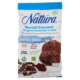 Náttúra Biscotti Extradark con gocce di cioccolato e cacao Bio 250 g