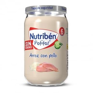 Tarrito De Pollo Con Arroz Desde 6 Meses Nutribén Potitos Sin Gluten 235 G.