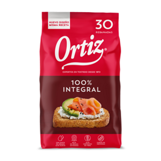 Pan Tostado Integral Ortiz 30 Rebanadas