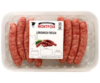 Bandeja de Longanizas Frescas de Cerdo sin Gluten Ni Lactosa Montfoix
