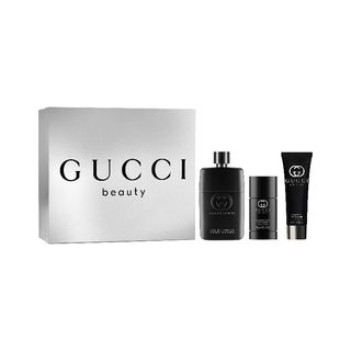 Gucci Guilty Pour Homme Edp Set De Regalo Navideño Para Hombre Gucci Edp 90 Ml + Deo 75 Ml + Gel 50 Ml (3616304679070)