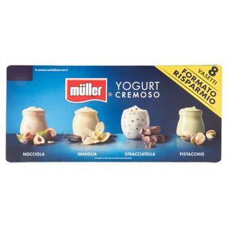 müller Yogurt Cremoso Nocciola, Vaniglia, Stracciatella, Pistacchio 8 x 125 g - 4025500275020
