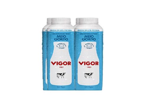 LEITE VIGOR PASTEURIZADO MEIO GORDO 4X250ML