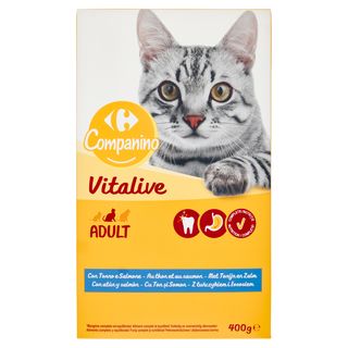 Carrefour Companino Vitalive Adult con Tonno e Salmone 400 g