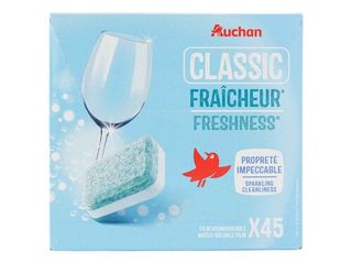 DETERGENTE AUCHAN MÁQUINA LOIÇA PASTILHA CLASSIC FRESCURA 45UN