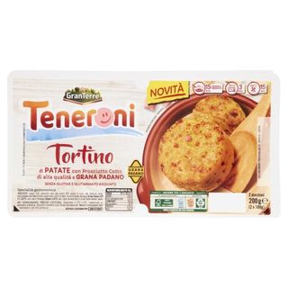 Teneroni Tortino di Patate con Prosciutto Cotto di alta qualità e Grana Padano 2 x 100 g