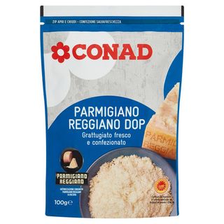 CONAD Parmigiano Reggiano DOP Grattugiato fresco e confezionato 100 g - 8003170023970