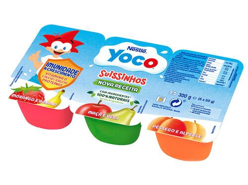 IOGURTE INFANTIL YOCO MORANGO PERA E ALPERCE 6X50G