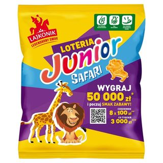Lajkonik Junior Safari Drobne pieczywo o smaku waniliowym 180 g