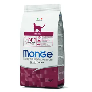 Monge natural superpremium indoor cat adult con pollo 1.5kg