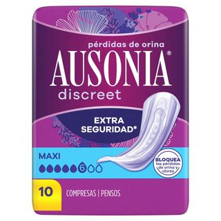 Compresa Maxi Ausonia Discreet, Paquete 10 Uds (301361)