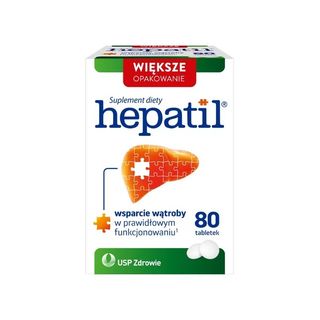 Hepatil, Suplement diety wspomagający pracę wątroby, 80 tabletek