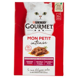 PURINA GOURMET Mon Petit Filettini Intense cotti in Salsa (Manzo / Agnello / Vitello) 6x50g