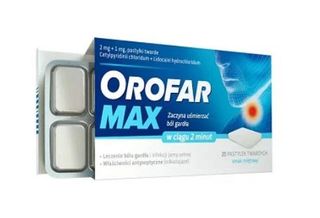 Orofar Max 2 mg + 1 mg 20 pastyl.