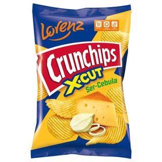 Crunchips Chipsy ser-cebula X-cut, 140 g