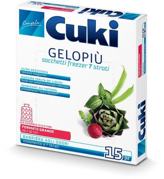 CUKI GELO PIU' SACCHETTI FREEZER FORMATO GRANDE 15 PEZZI   COM1629