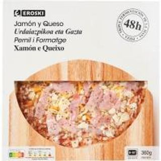 Pizza Triple Fermentación De Jamón Y Queso Eroski, Caja 360 G (26369447)
